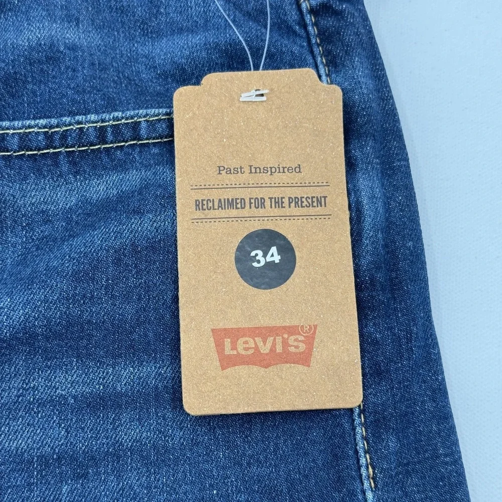 Levi's 502 Straight Leg Jeans Mens 34x32 Blue Denim‎ NWT Reclaimed Sustainable